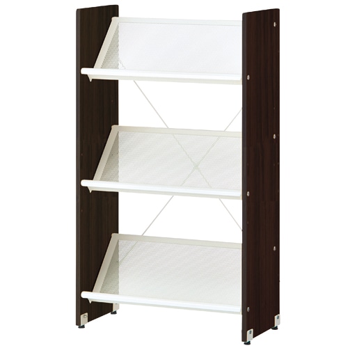 YAMAZEN ディスプレイラック 3段 幅590×奥行305×高さ1035mm ブラウン CDR-10633BR 1台