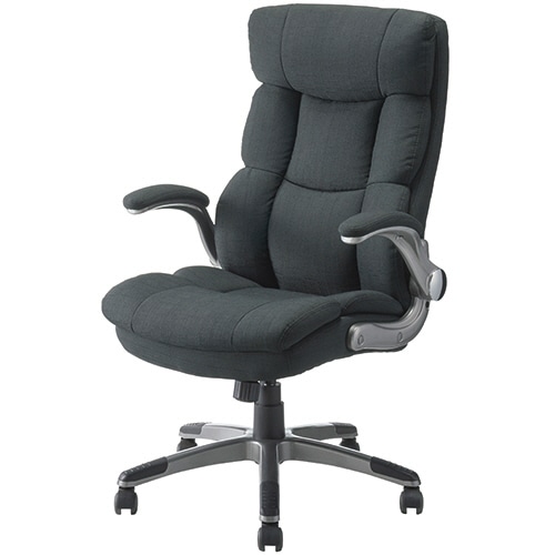 YAMAZEN ポケットコイルファブリックチェア 肘付 ブラック MPF-75BK 1脚