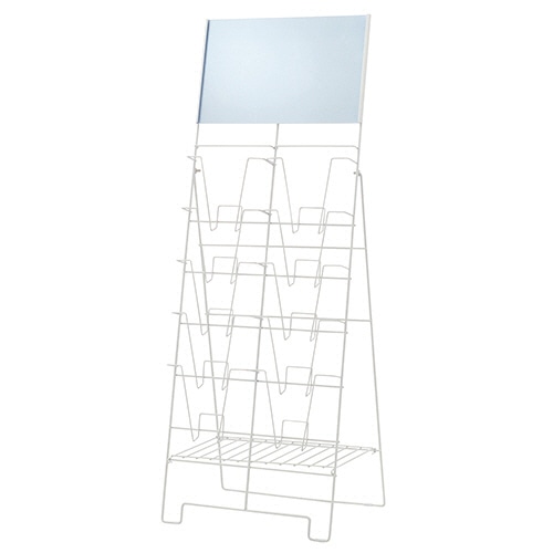 ワイヤーカタログスタンド 2列5段 ホワイト 1台