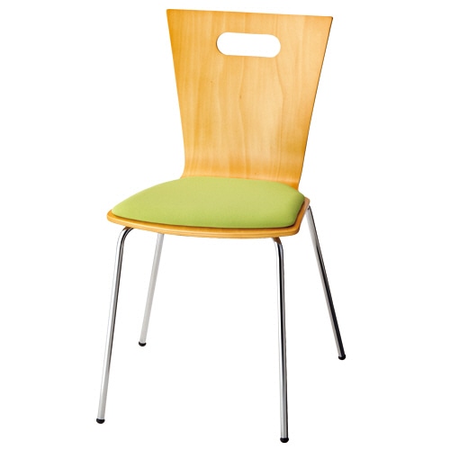 ルガテ プライウッドチェア 座パット付 グリーン HPF0101-017GR 1脚