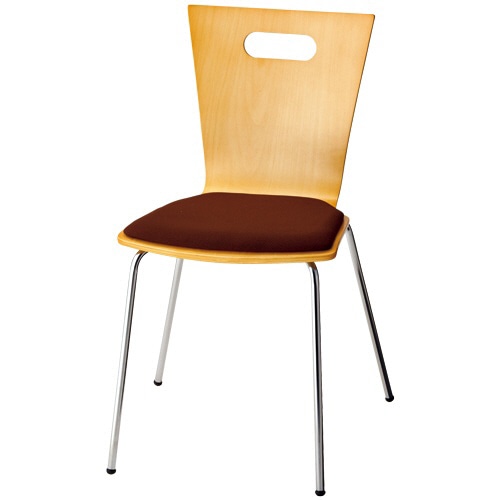 ルガテ プライウッドチェア 座パット付 ブラウン HPF0101-017BR 1脚