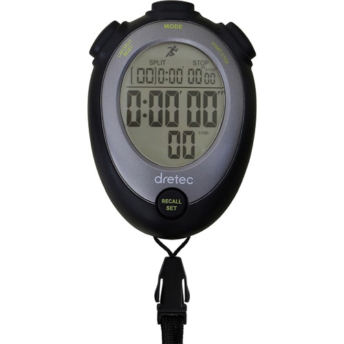 ドリテック ストップウォッチ アクティブランナー ブラック SW-119BK 1個