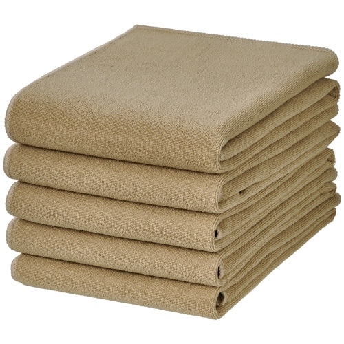 三和　マイクロファイバーエステタオル　約３５０×７５０ｍｍ　ベージュ　ＳＷＴ３５７５ＢＥ　１パック（１０枚）