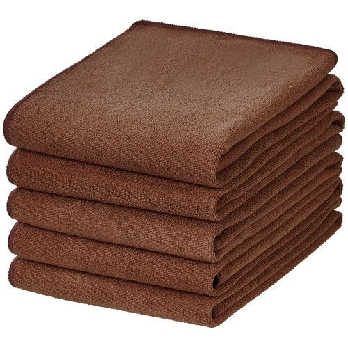 三和　マイクロファイバーエステタオル　約３５０×７５０ｍｍ　ダークブラウン　ＳＷＴ３５７５ＤＢ　１パック（１０枚）