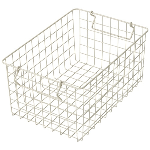 パール金属　スタッキングワイヤーバスケット　ＬＬ　サンドホワイト　Ｎ－８３３０　１個