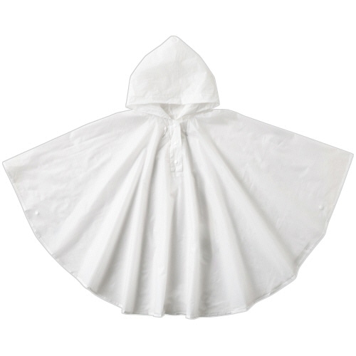 オカザキ　バッグ付きレインポンチョ　ホワイト　１着