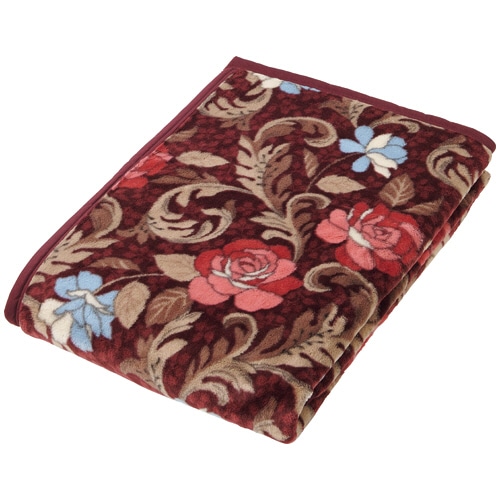 大津コーポレーション　ニューマイヤー毛布　バラ　Ｎｅｗ　Ｃｏｌｏｒ　エンジ　１枚