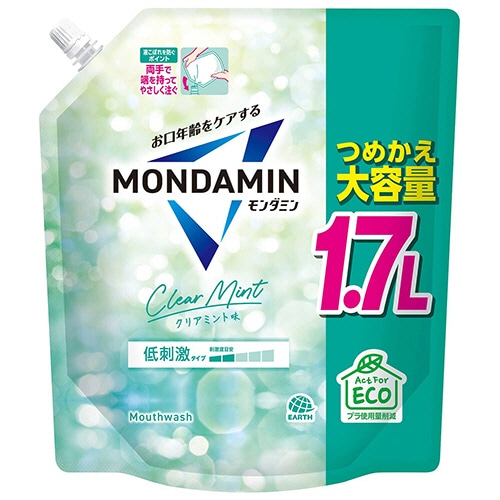 アース製薬　モンダミン　クリアミント　大容量パウチ　１．７Ｌ　１パック