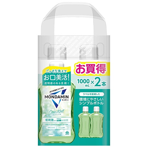 アース製薬　モンダミン　クリアミント　１０００ｍＬ／本　１パック（２本）