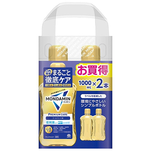 アース製薬　モンダミン　プレミアムケア　ゴールドミント　１０００ｍＬ／本　１パック（２本）