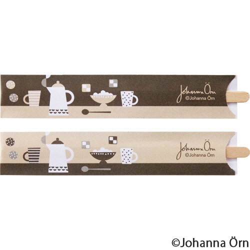 TANOSEE 袋入デザインウッドマドラー Fika 140mm 1パック(100本)