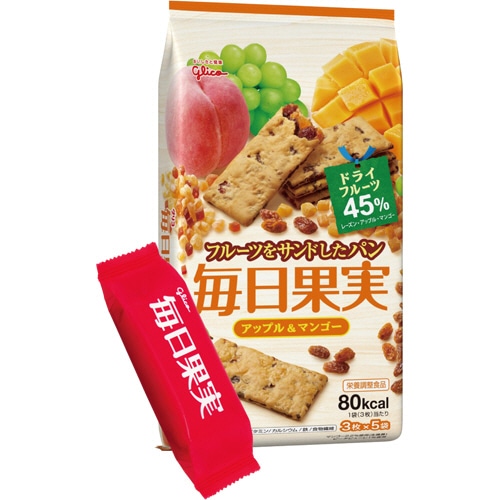 江崎グリコ 毎日果実 アップル&マンゴー 3枚/袋 1パック(5袋)