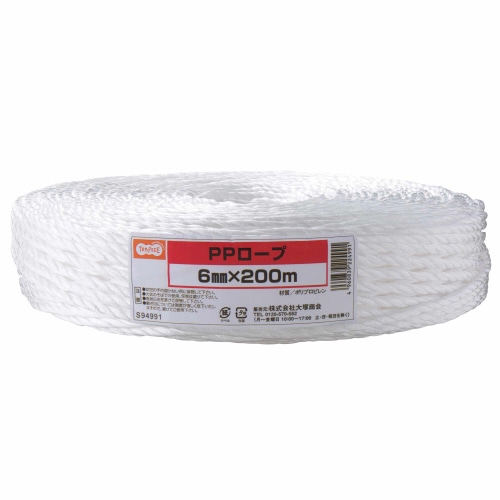 TANOSEE PPロープ 6mm×200m 1巻
