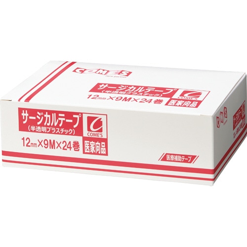 ヨック サージカルテープ 半透明プラスチックタイプ 12mm×9m 1箱(24巻)