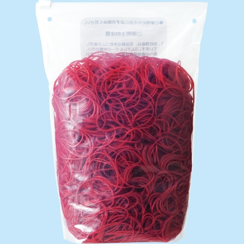 TANOSEE カラー輪ゴム #16 内径38mm 500g 赤 スライダーチャック 1袋