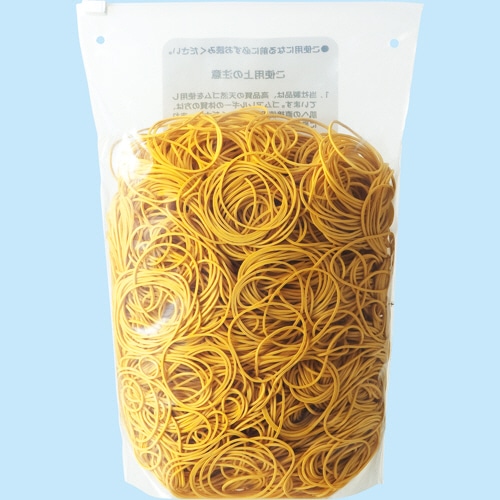 TANOSEE カラー輪ゴム #16 内径38mm 500g 黄 スライダーチャック 1袋