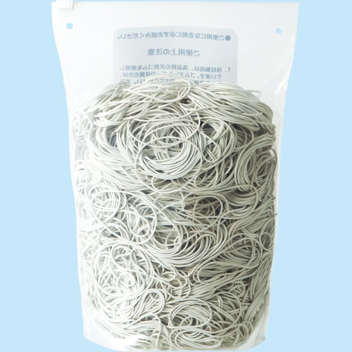 TANOSEE カラー輪ゴム #18 内径44.5mm 500g 白 スライダーチャック 1袋