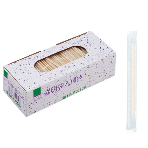 やなぎプロダクツ 透明袋入楊枝 J-037 1パック(1000本)