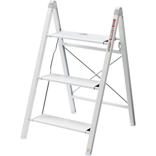 YAMAZEN ワイドアルミスリム踏み台 3段 CSCW-3SG(WH) 1台