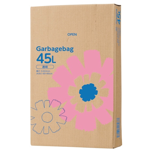 TANOSEE ゴミ袋 透明 45L BOXタイプ 1箱(110枚)