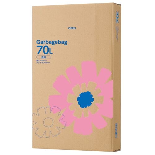 TANOSEE ゴミ袋 透明 70L BOXタイプ 1箱(110枚)