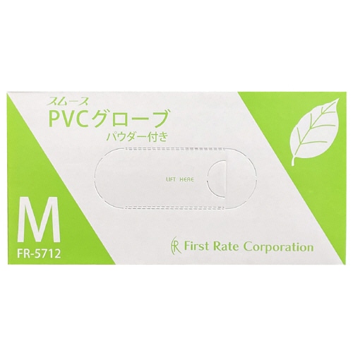 ファーストレイト スムースPVCグローブ パウダーイン M FR-5712 1箱(100枚)