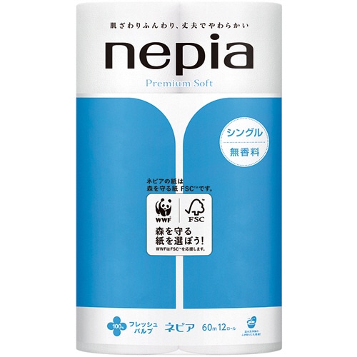 王子ネピア ネピア プレミアムソフト シングル 芯あり 60m 無香料 1パック(12ロール)