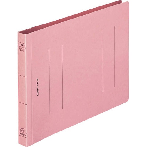 ライオン事務器 フラットファイル(環境) 樹脂押え具 A5ヨコ 150枚収容 背幅18mm ピンク A-536KA5E 1冊