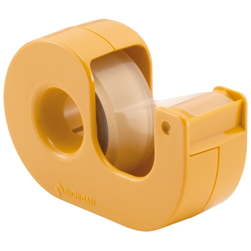 ニチバン セロテープ (まっすぐ切れるタイプ) 小巻カッター付 15mm×9m イエロー CT-15DCY 1個