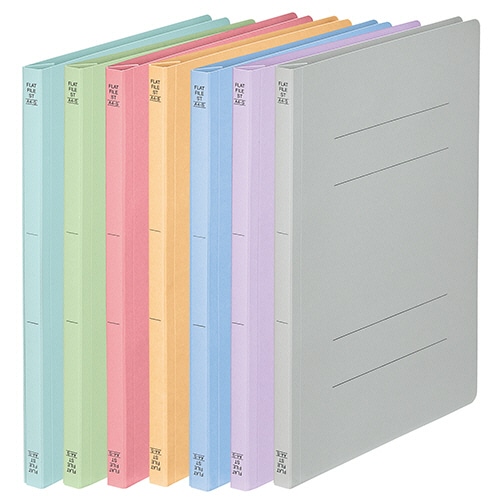 TANOSEE フラットファイル(スタンダードカラー) A4タテ 150枚収容 背幅18mm 7色アソートパック 1パック(7冊:各色1冊)