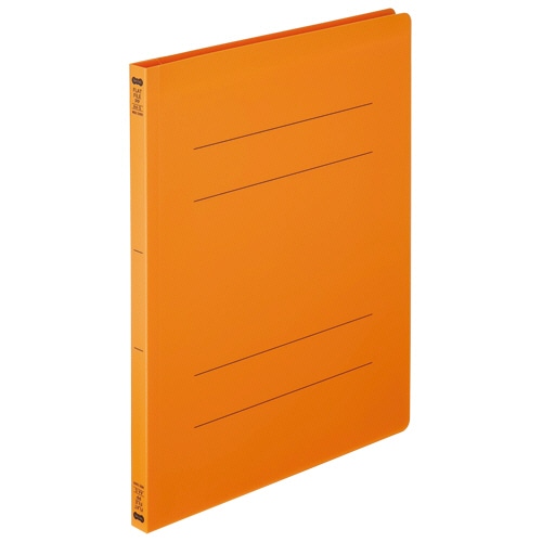 TANOSEE フラットファイル(再生PP) A4タテ セミワイド 150枚収容 背幅18mm オレンジ 1パック(5冊)