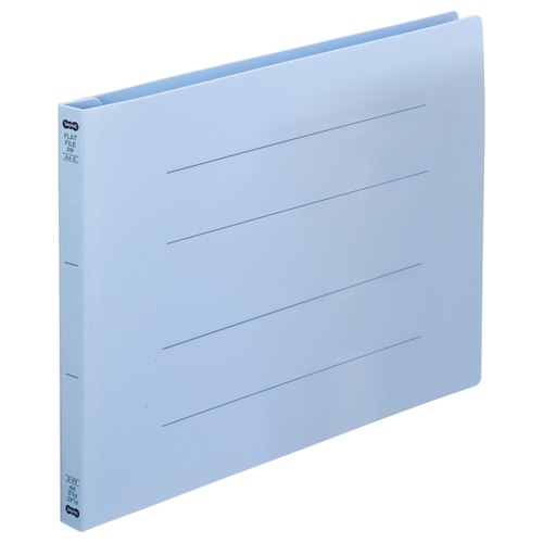 TANOSEE フラットファイル(再生PP) A4ヨコ 150枚収容 背幅18mm ブルー 1パック(5冊)
