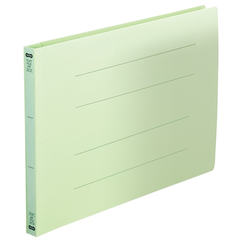 TANOSEE フラットファイル(再生PP) A4ヨコ 150枚収容 背幅18mm グリーン 1パック(5冊)