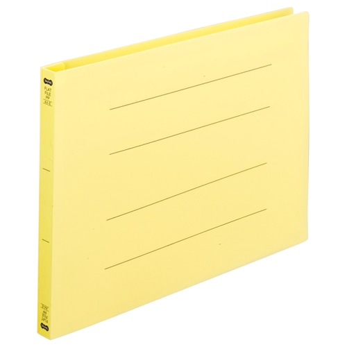 TANOSEE フラットファイル(再生PP) A4ヨコ 150枚収容 背幅18mm イエロー 1パック(5冊)