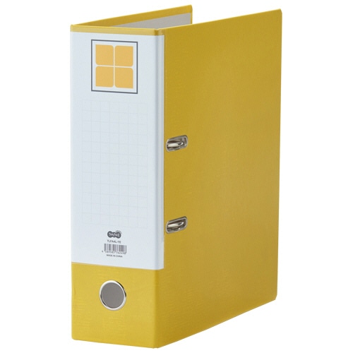 TANOSEE レバー式アーチファイル A4タテ 2穴 760枚収容 76mmとじ 背幅100mm 黄 1冊