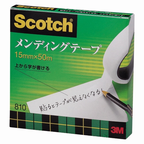3M スコッチ メンディングテープ 810 大巻 15mm×50m 紙箱入 810-3-15 1巻