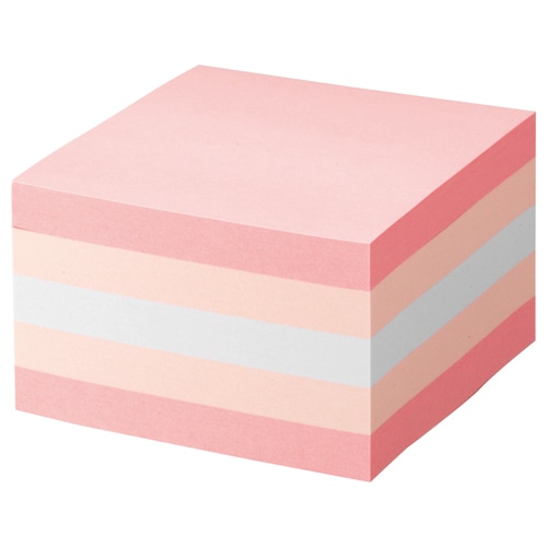 TANOSEE ふせん カラーブロック 75×75mm パステルピンク 1冊
