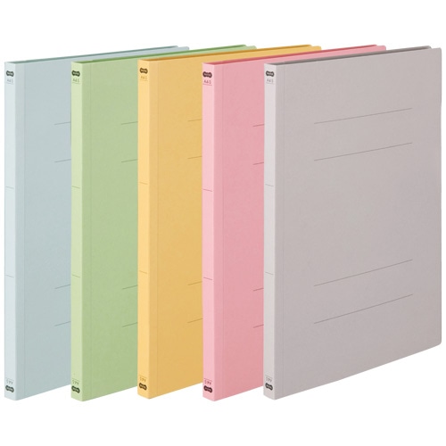 TANOSEE フラットファイル(NS) A4タテ 150枚収容 背幅18mm カラーミックス 5色 1セット(5冊:各色1冊)