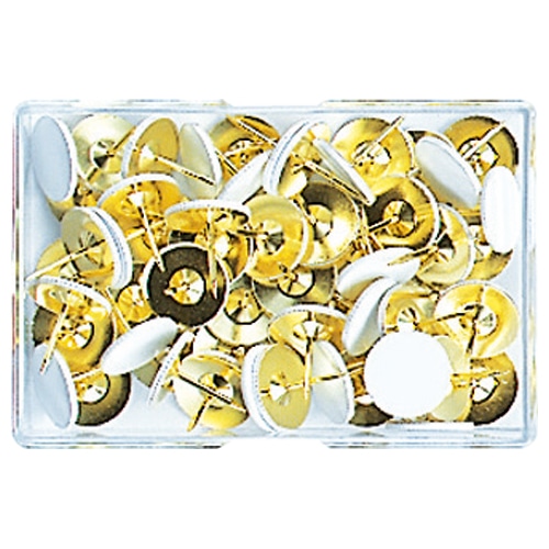 ミツヤ 着色画鋲足長 白 TNL-01-WH 1ケース(40本)