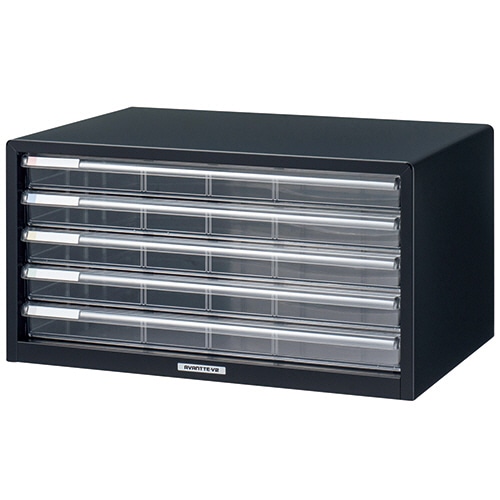 ナカバヤシ アバンテV2 レターケース A3ヨコ 浅5段 クロ A3L-55 1台