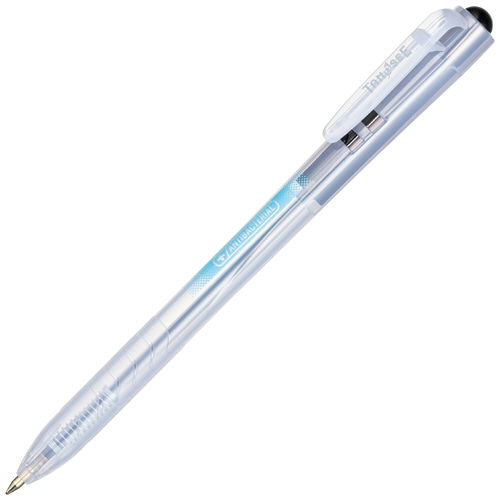 TANOSEE ノック式油性ボールペン(抗菌) 0.7mm 黒 (軸色:ミルキーホワイト) 1箱(10本)