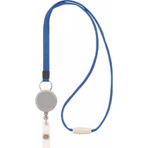 ライオン事務器 名札用ストラップ ブルー N-5P 1本