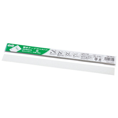 TANOSEE 製本テープ 契約書割印用 25×297mm ホワイト 1パック(10枚)