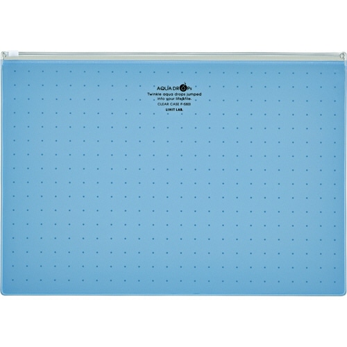 リヒトラブ AQUA DROPs クリヤーケース A4ヨコ 青 F-5303-8 1枚