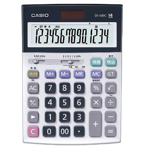 カシオ 本格実務電卓 日数&時間計算 14桁 デスクタイプ DS-40DC 1台