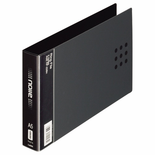 ライオン事務器 リングファイル(ノイル) A5ヨコ 2穴 210枚収容 背幅35mm ブラック RF-226n 1冊