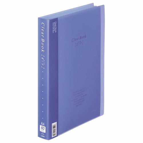 ライオン事務器 クリアーブック(エール) A4タテ 60ポケット 背幅35mm ブルー CR-60A 1冊