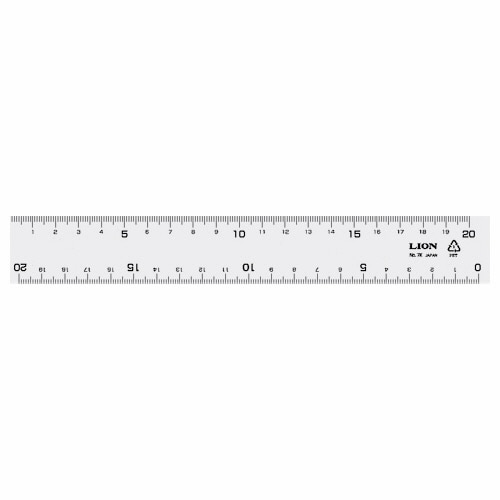 ライオン事務器 再生PET直線定規 20cm No.7K 1本