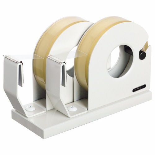 ライオン事務器 テープカッター 2連 大巻・小巻両用 65×175×110mm 白 No.41 1台
