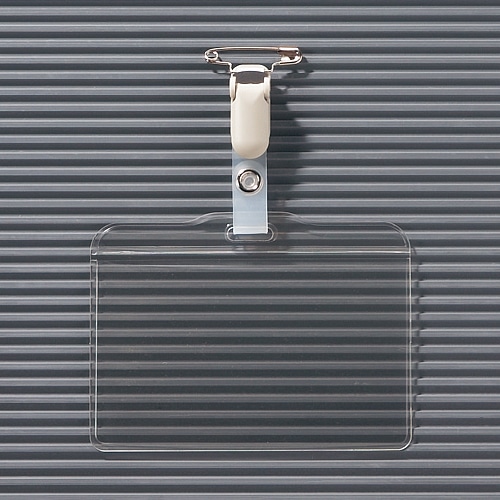 ライオン事務器 タッグ名札 ヨコ型 ハードタイプ 取付用クリップ付 N73-10P 1パック(10個)